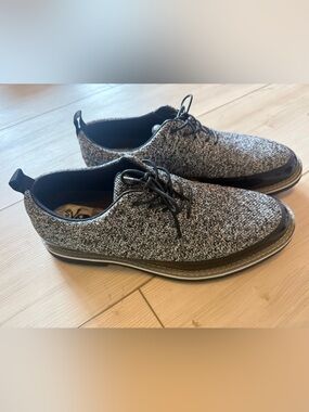 G/FORE Black & White Knit Derby Shoes